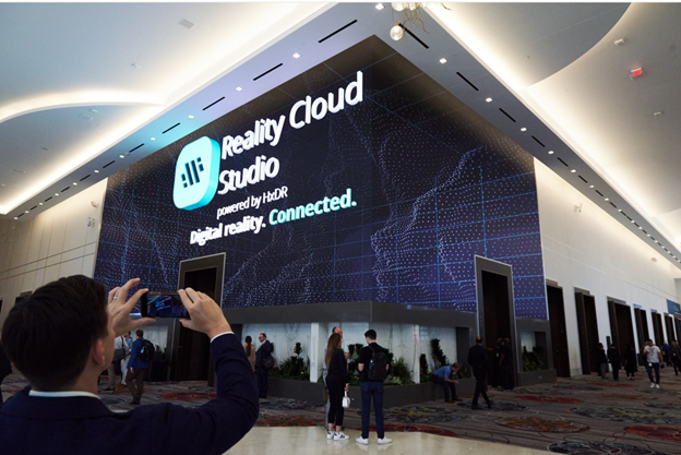 Reality Cloud Studio graphic displayed on the wall at HxGN LIVE Global 2023
